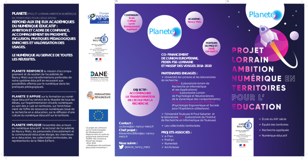 PLANETE - depliant DANE Nancy-Metz planete